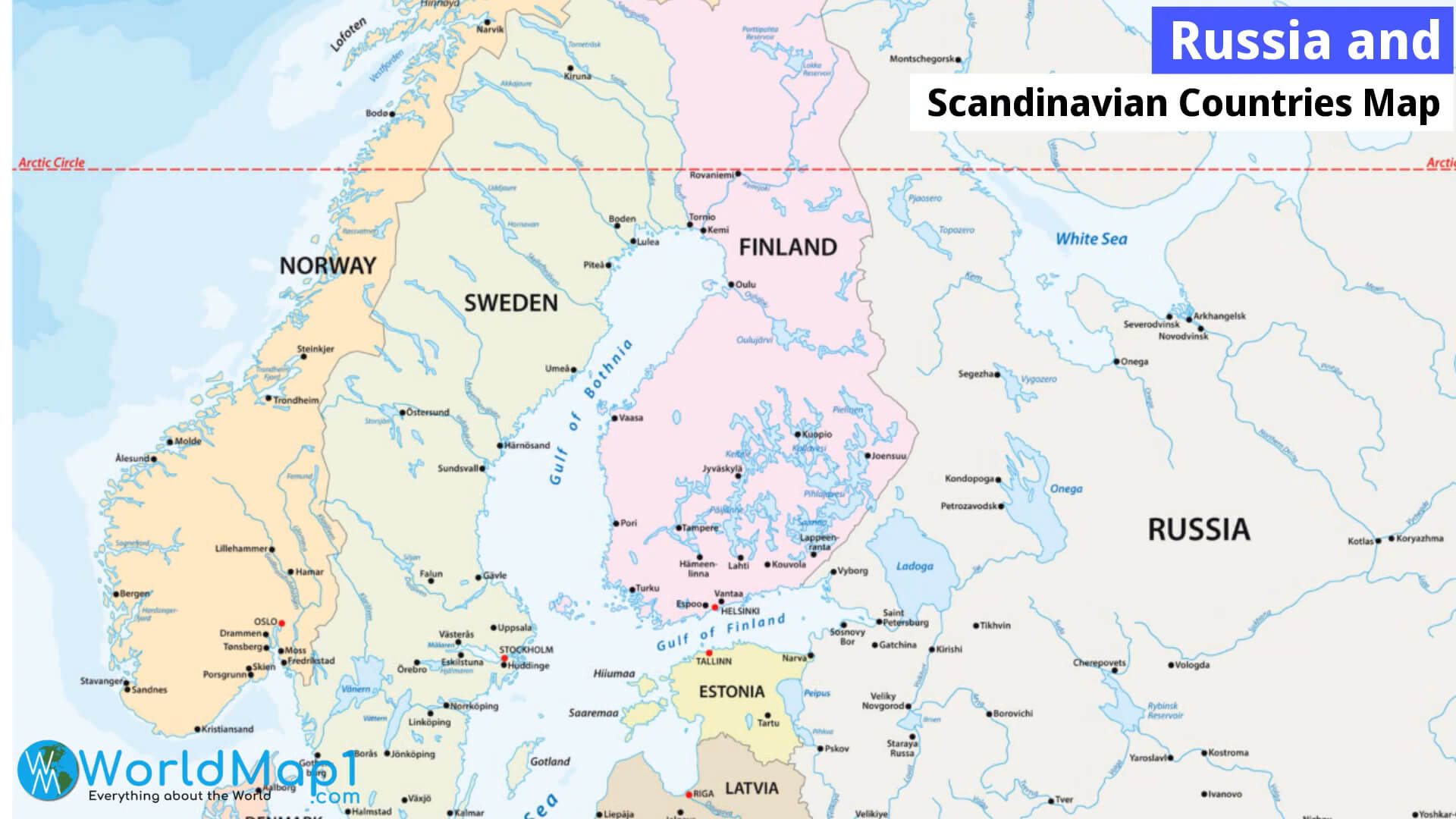 Rusya ve iskandinav Ülkeleri Haritası
